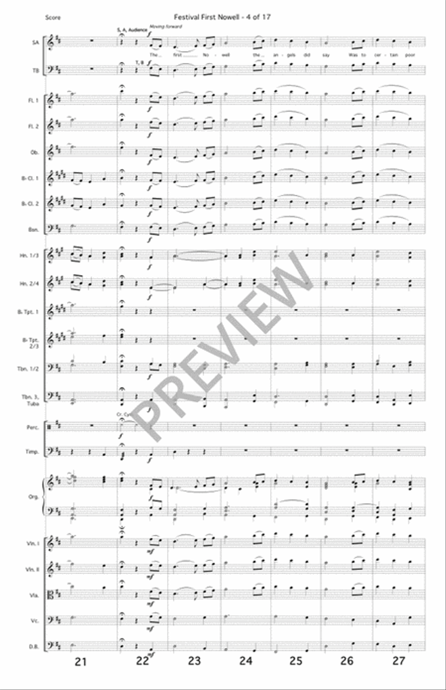 Festival First Nowell - Full Score and Orchestral Parts 4-Part scores gallery preview page 5