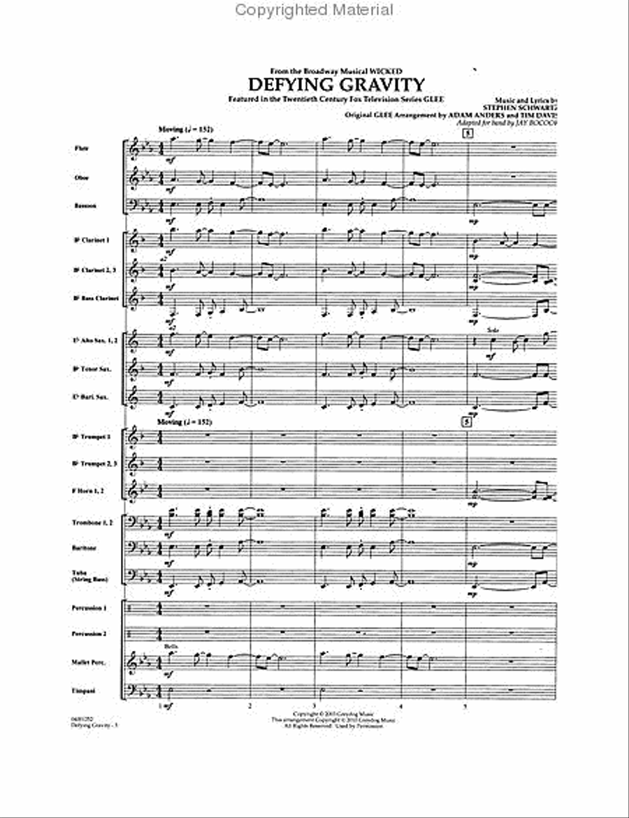 Defying Gravity (from Wicked) Concert Band scores gallery preview page 2