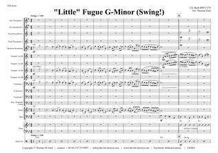 Fugue G Minor - Called "the little" - BWV 578 - Swing - Big Band - Score Only