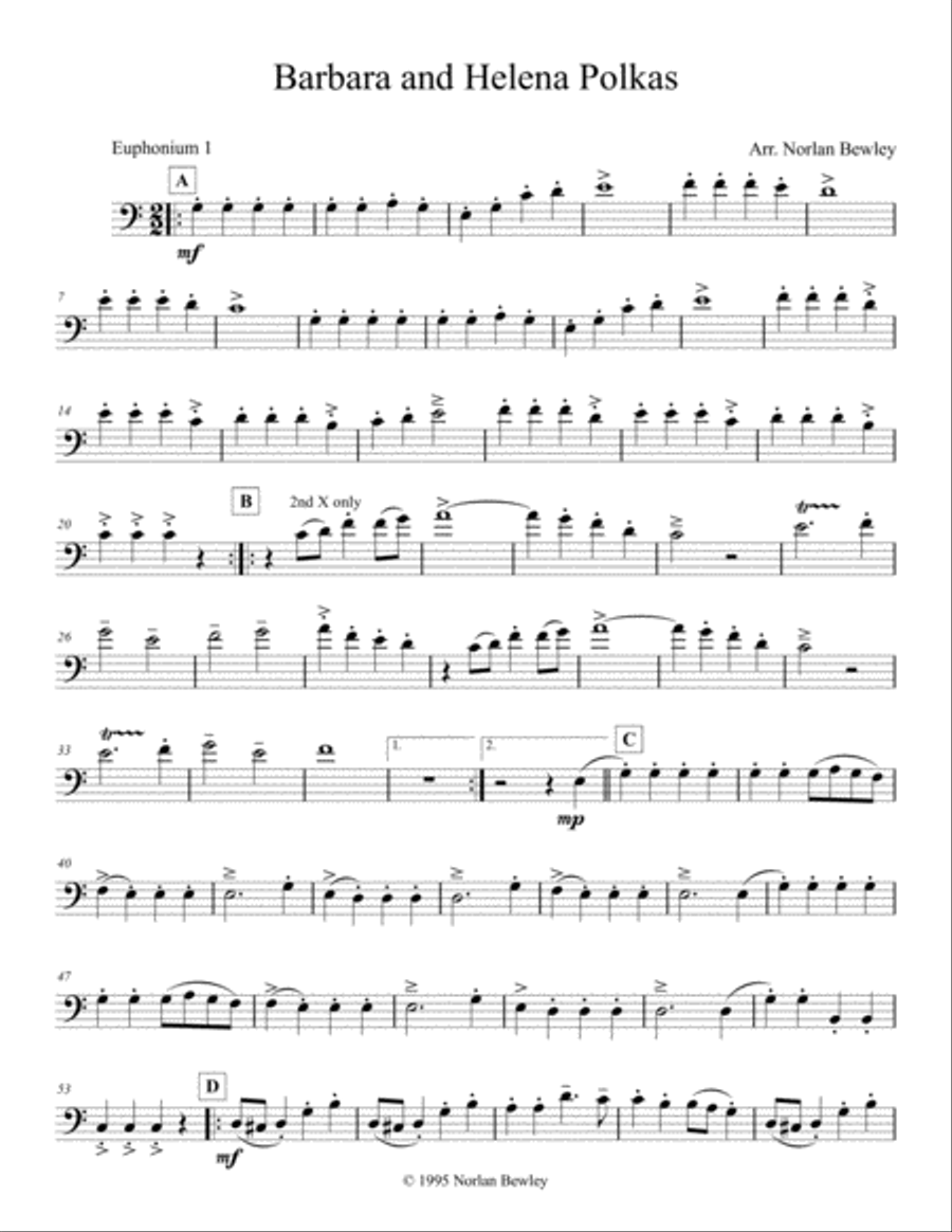 Barbara and Helena Polkas - Tuba/Euphonium Quartet Brass Ensemble scores gallery preview page 6