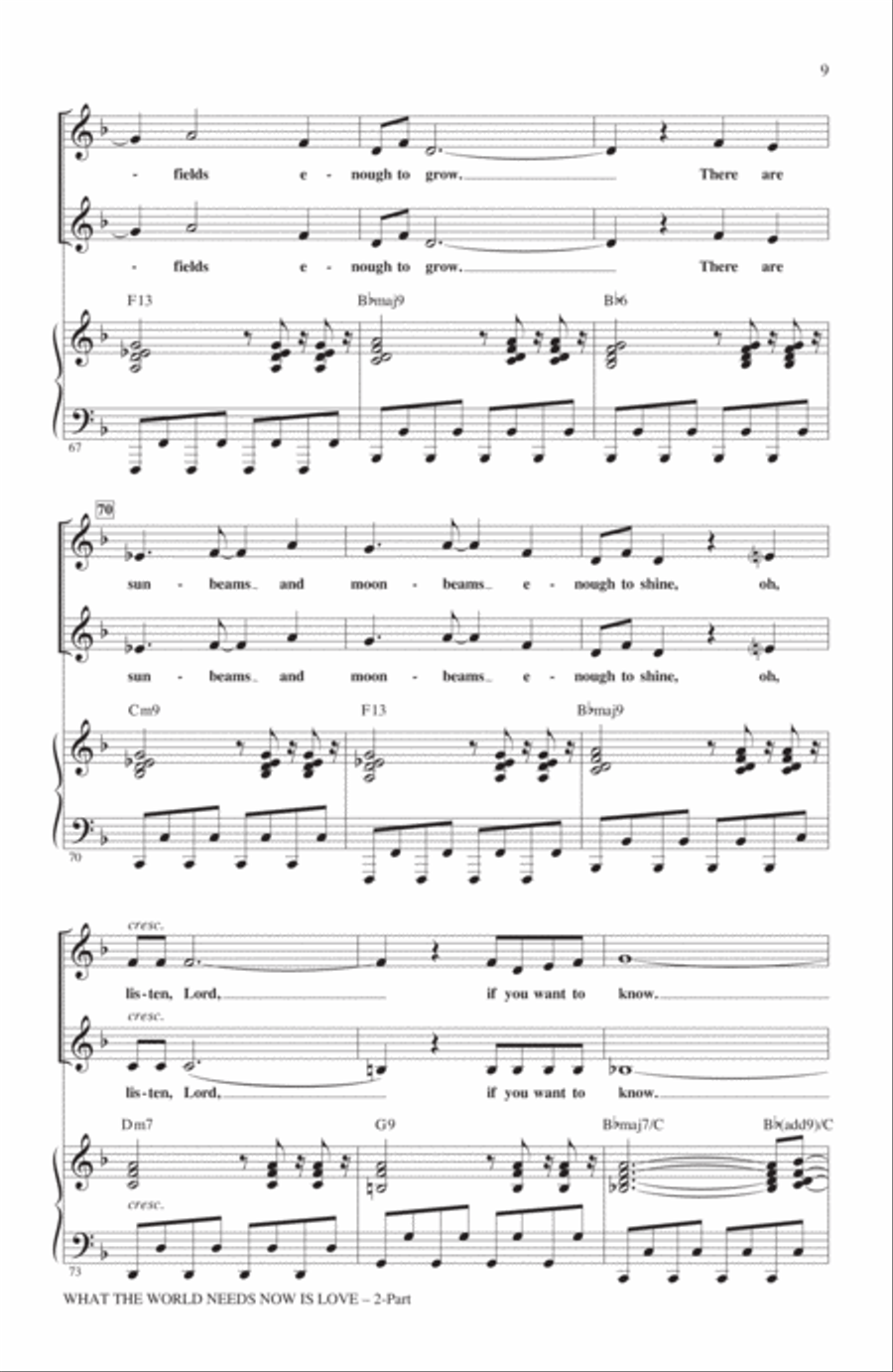 What The World Needs Now Is Love (arr. Roger Emerson) 2-Part scores gallery preview page 8
