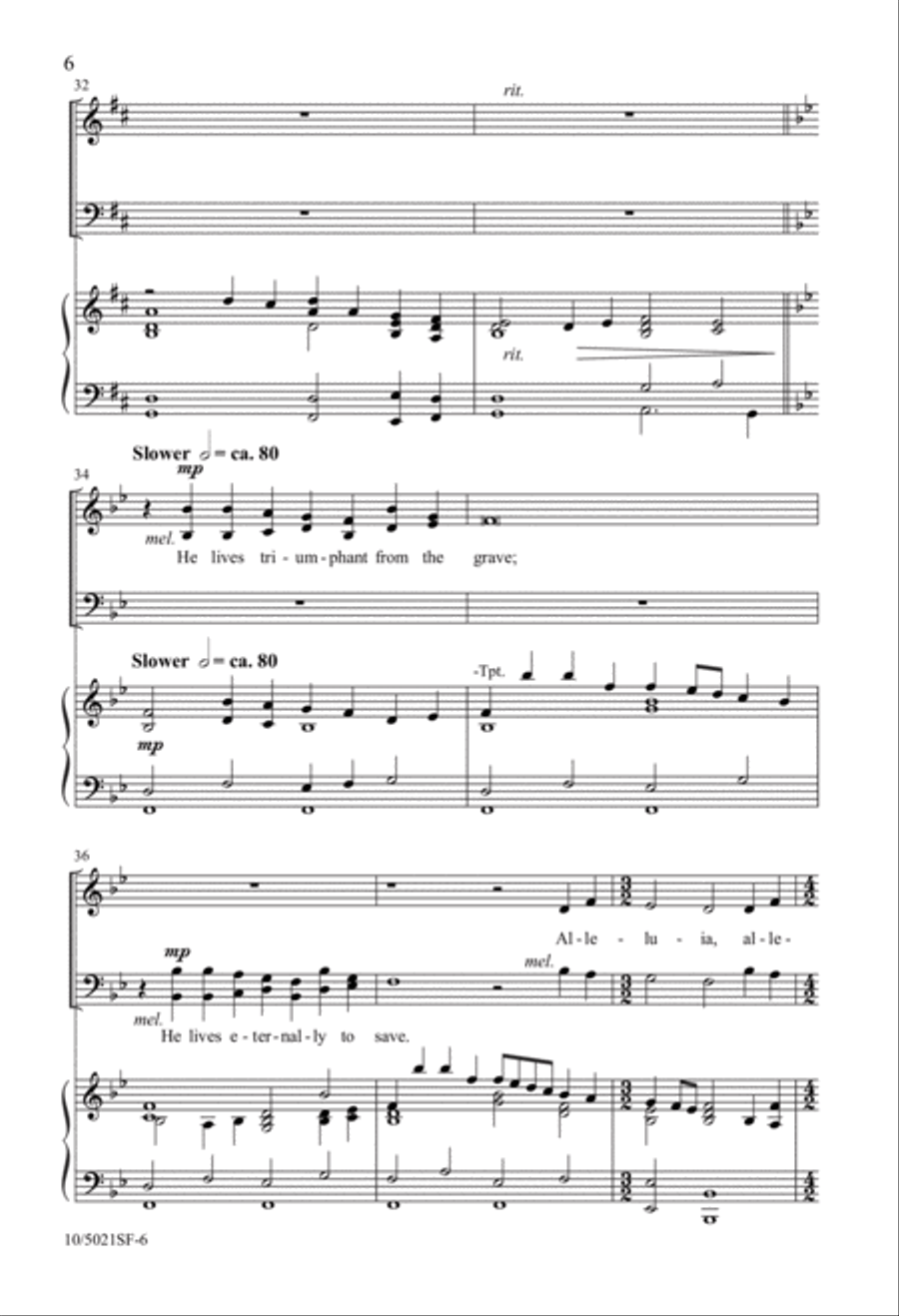 My Redeemer Lives! Alleluia! 4-Part scores gallery preview page 6