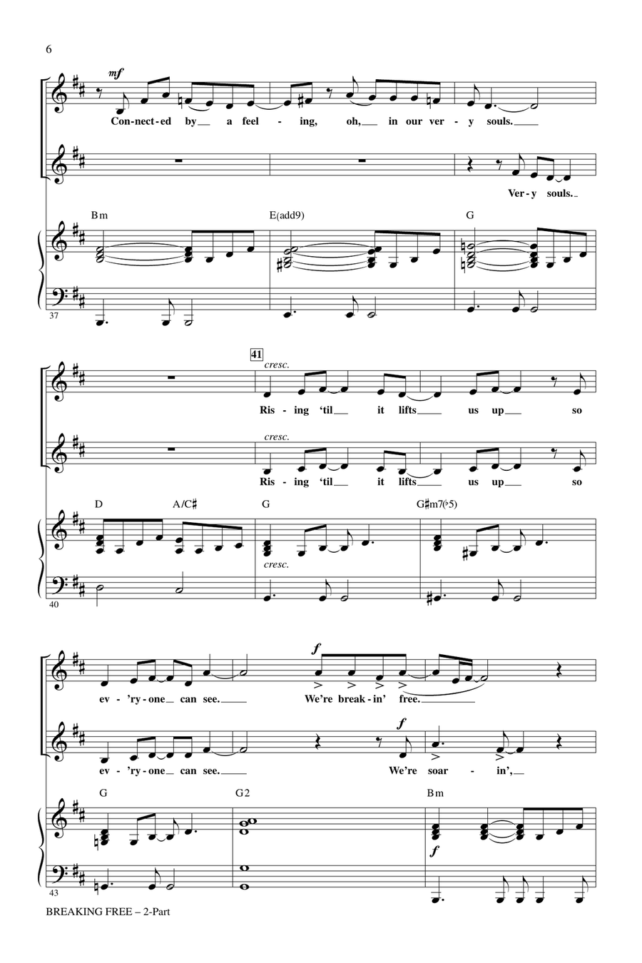 Breaking Free (from High School Musical) (arr. Roger Emerson) 2-Part scores gallery preview page 5