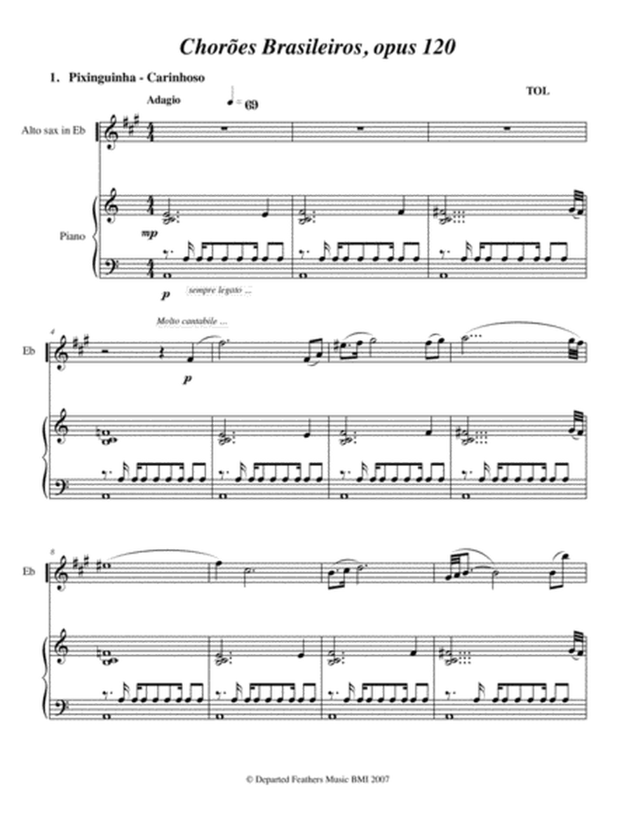 Chorões Brasileiros, opus 120 (2007) for alto saxophone and piano