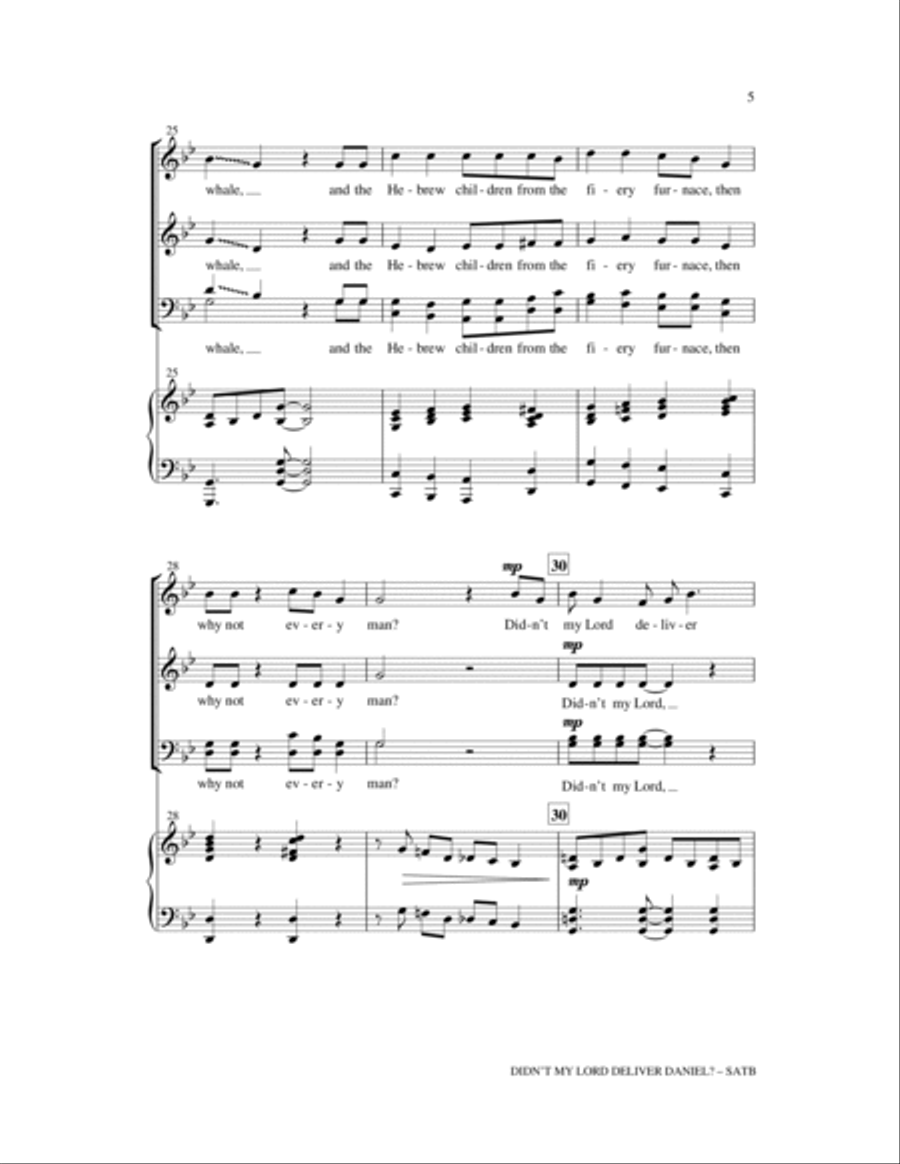 Didn't My Lord Deliver Daniel? 4-Part scores gallery preview page 5