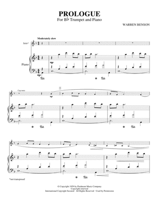 Prologue For Bb Trumpet And Piano