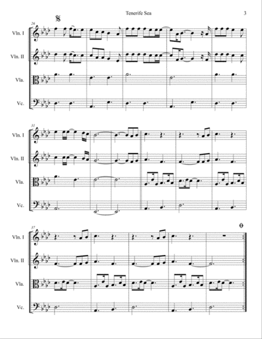 Tenerife Sea Tenerife Sea String Quartet scores gallery preview page 4