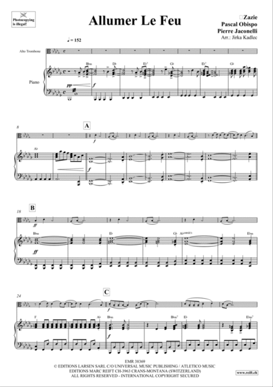 Allumer Le Feu Allumer Le Feu Piano Accompaniment scores gallery preview page 4