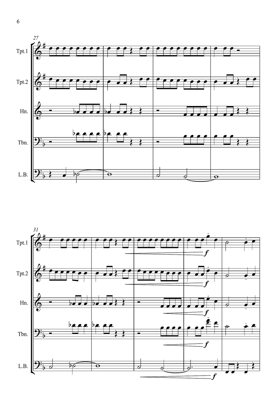 Single Ladies (Put A Ring On It) Brass Quartet scores gallery preview page 6