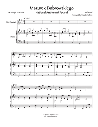 Polish National Anthem - Mazurek Dabrowskiego (Easy Clarinet & Piano) Poland