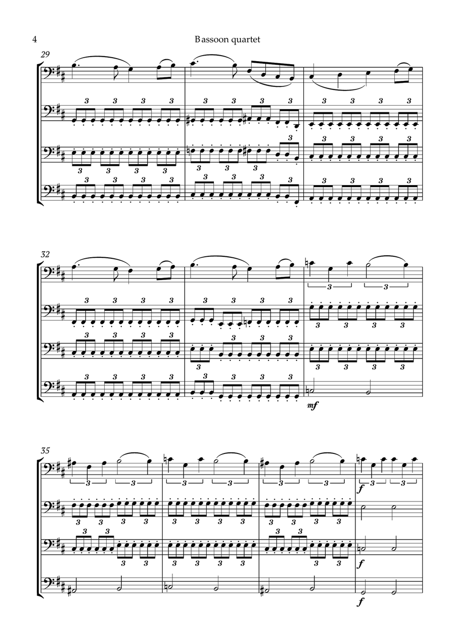 Swan Lake Tchaikovsky Bassoon Quartet Bassoon Quartet scores gallery preview page 5