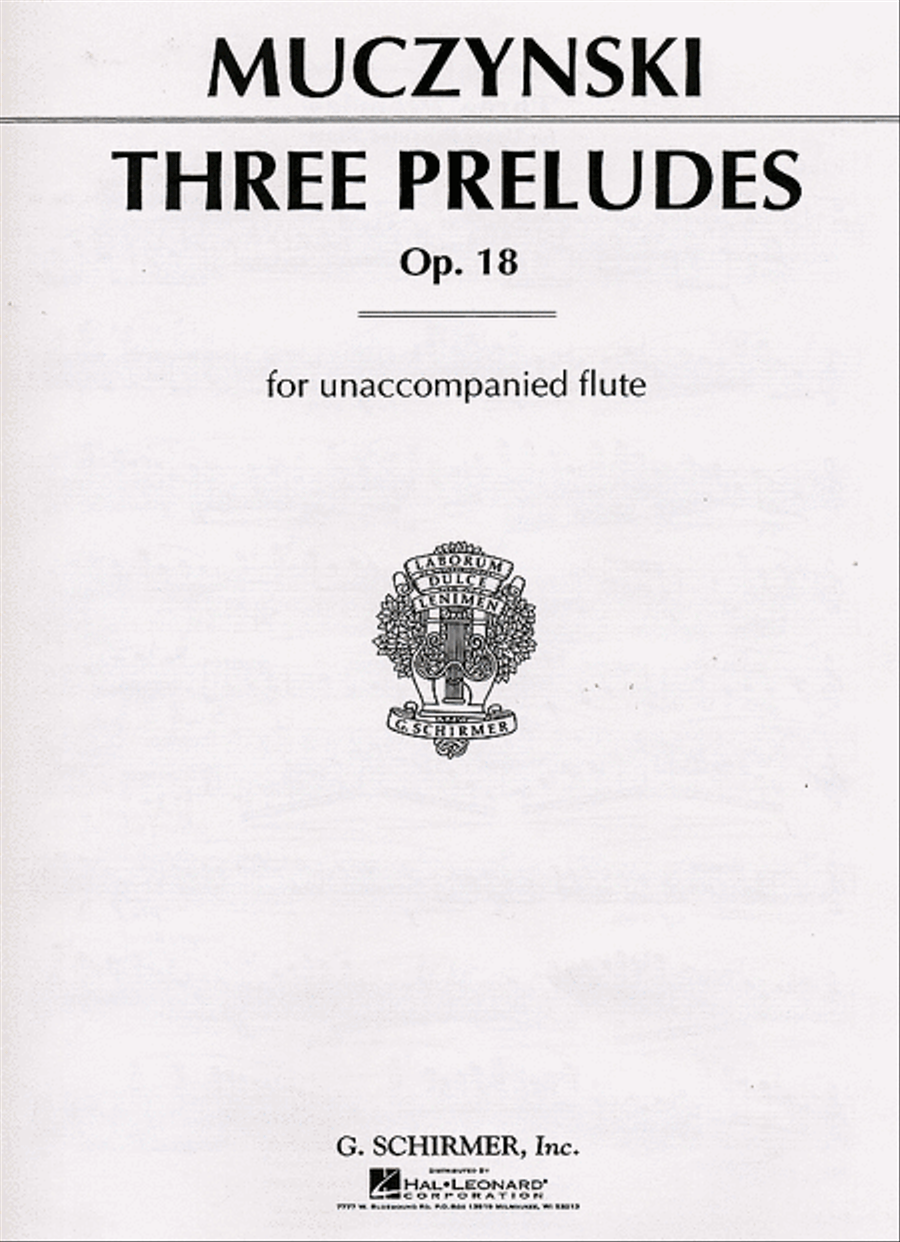 Three Preludes, Op. 18 Three Preludes, Op. 18 Flute Solo scores gallery preview page 1