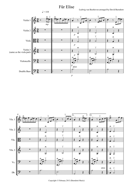 Für Elise for String Orchestra image number null