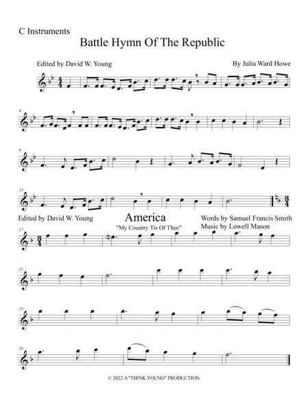 Six Solo Patriotic Selections For C Instruments