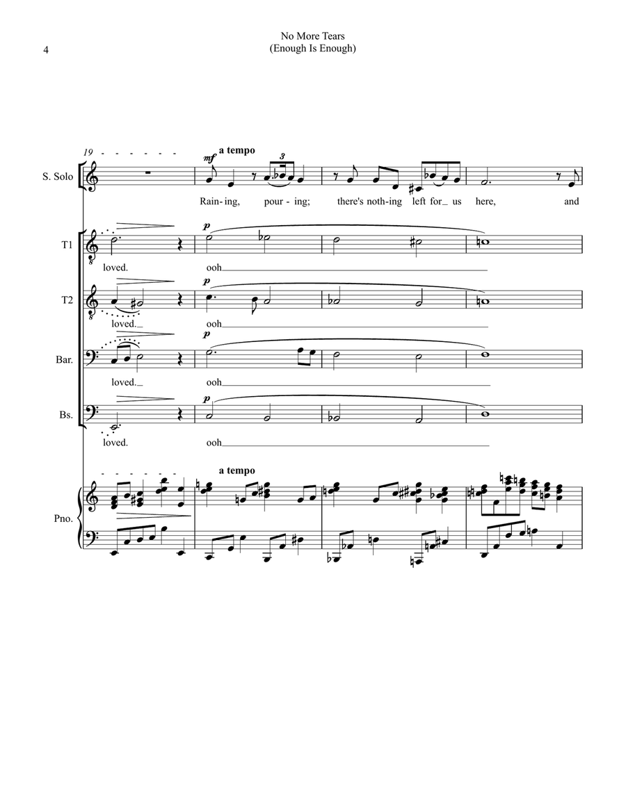 No More Tears (enough Is Enough) TTBB scores gallery preview page 4