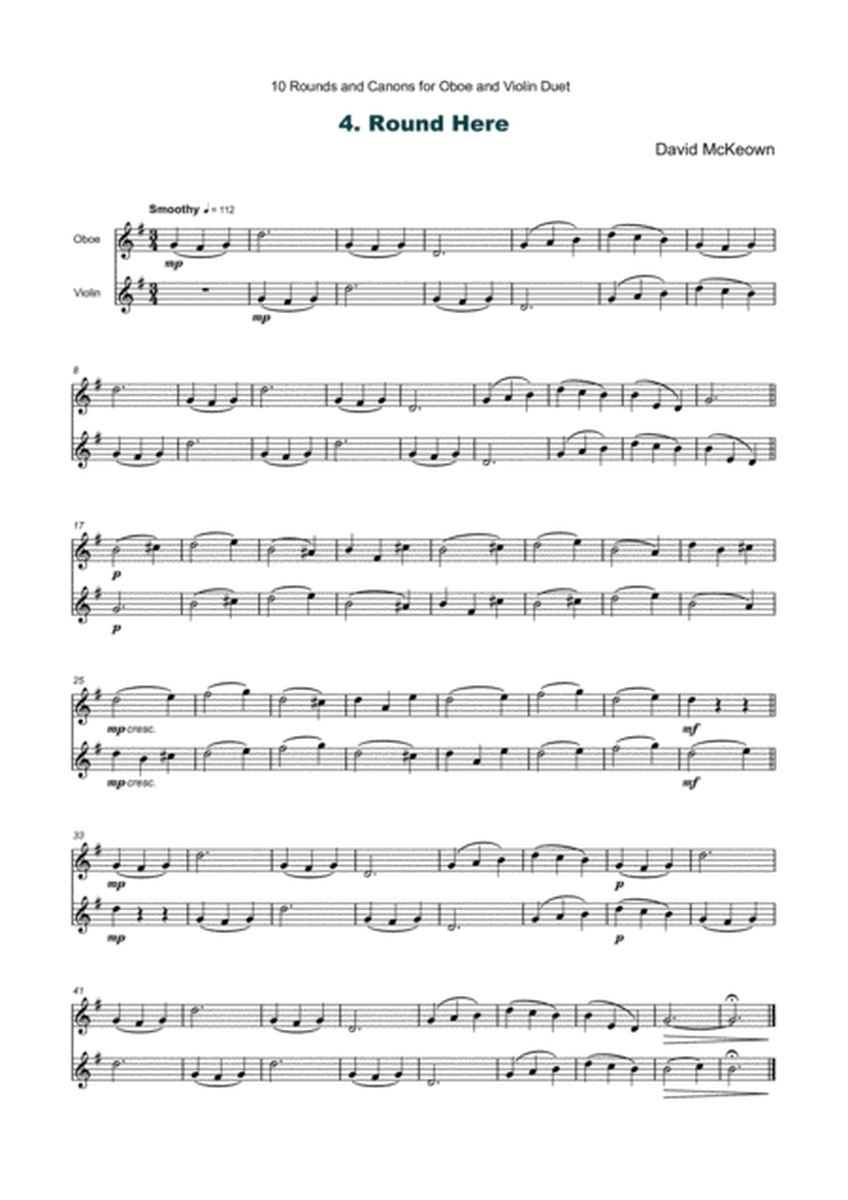 10 Rounds and Canons for Oboe and Violin Duet