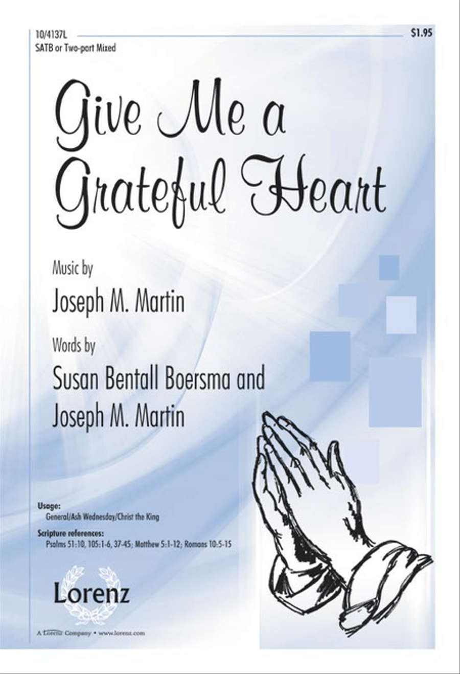 Give Me a Grateful Heart 4-Part scores gallery preview page 1
