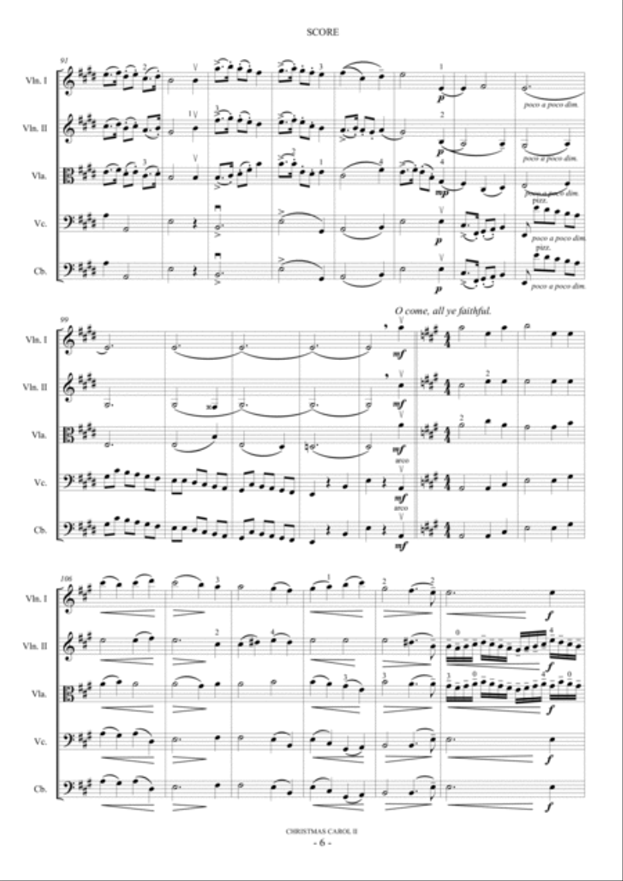 Christmas Carol Medley II (For String Orchestra) String Orchestra scores gallery preview page 6