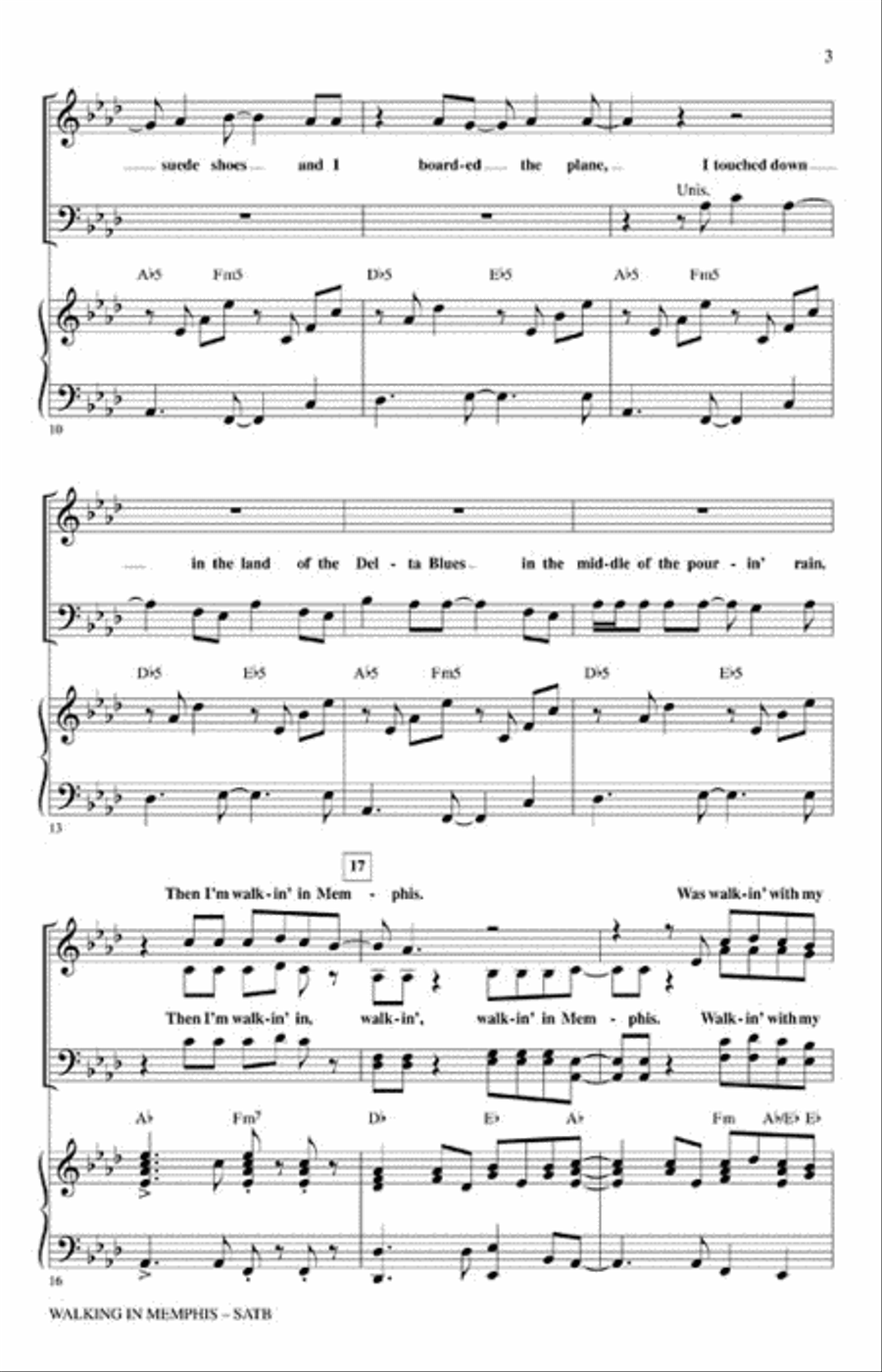Walking in Memphis 4-Part scores gallery preview page 3