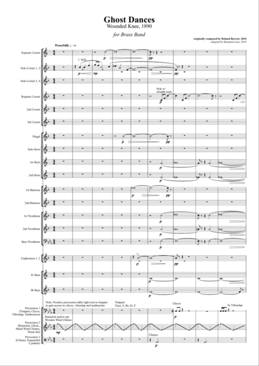 Ghost Dances (Wounded Knee, 1890) for Brass Band Brass Band scores gallery preview page 3