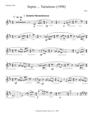 Septet, opus 77 ... Variations on a Shaker Tune (1998) clarinet part