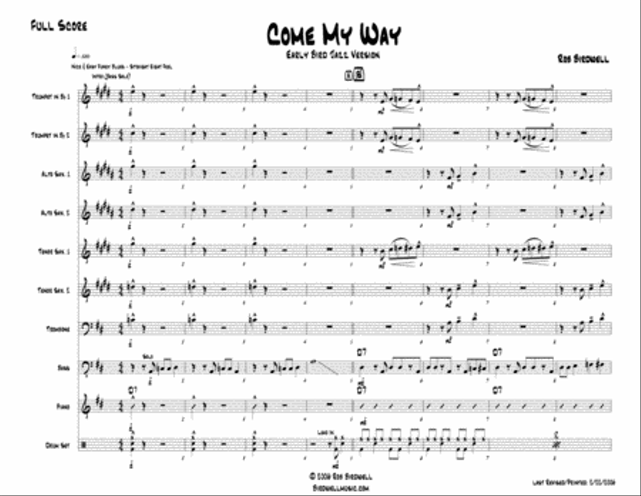 Come My Way Jazz Ensemble scores gallery preview page 1