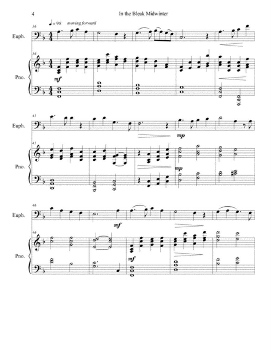 In the Bleak Midwinter (euphonium/piano), arr. Brenda Portman Euphonium scores gallery preview page 4