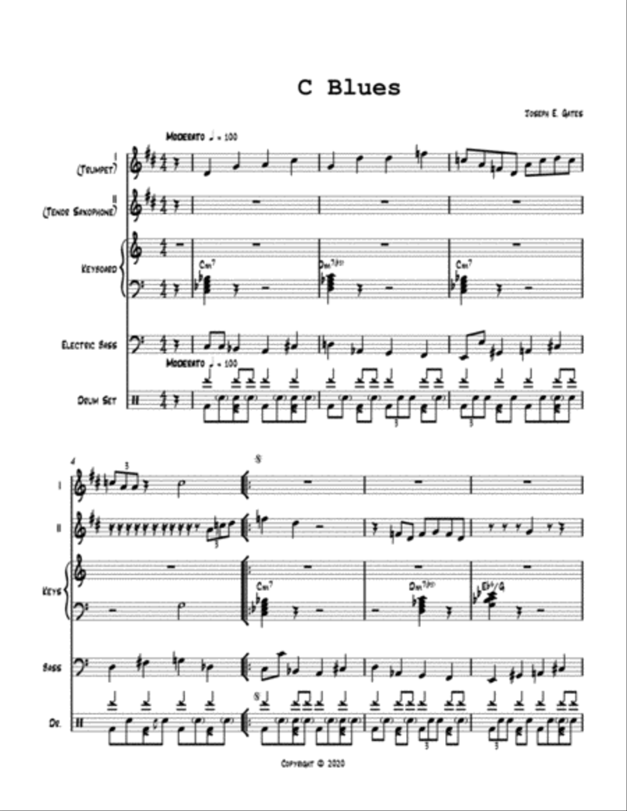 C Blues Jazz Ensemble scores gallery preview page 1