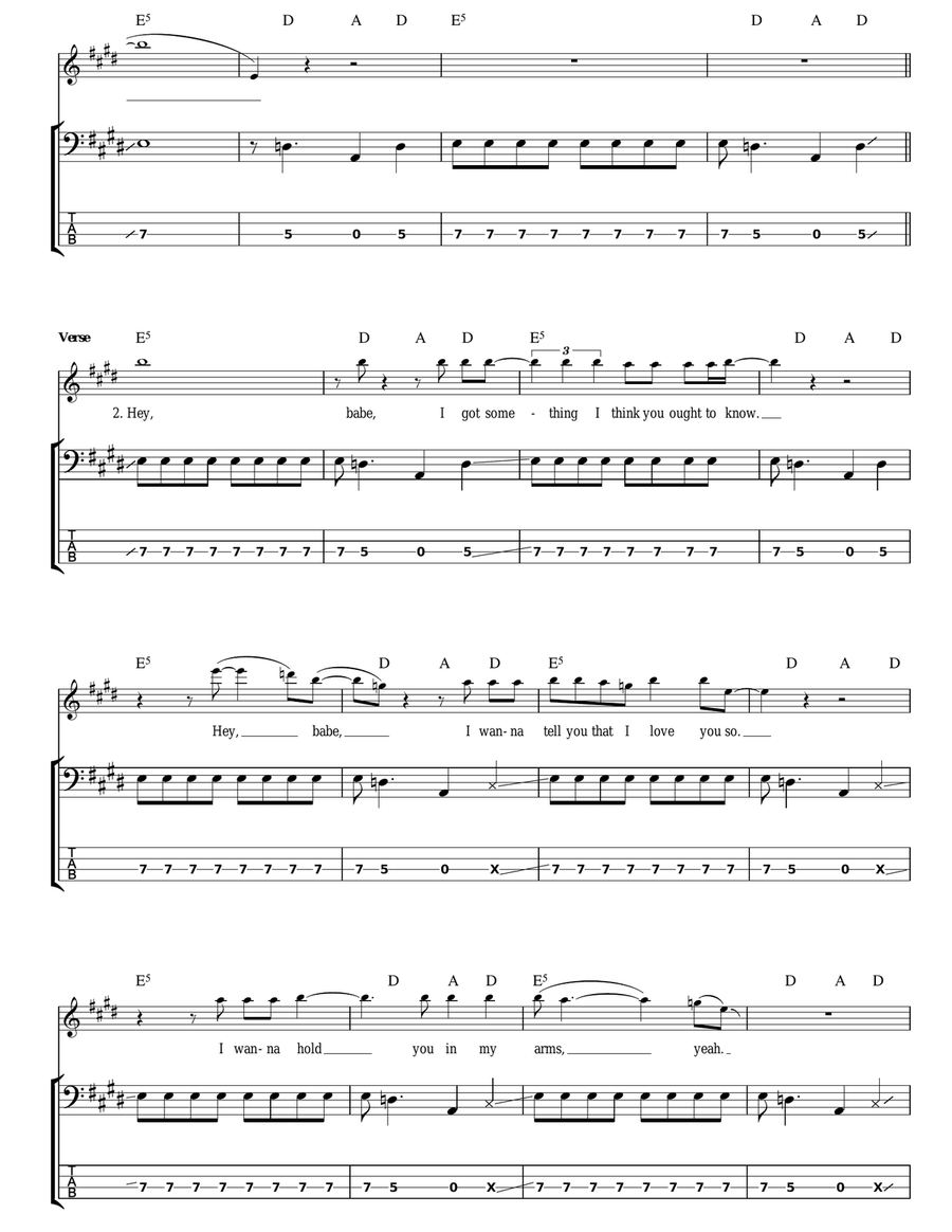 Communication Breakdown Communication Breakdown Bass Guitar Tablature scores gallery preview page 3