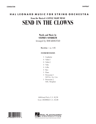 Book cover for Send in the Clowns (from A Little Night Music) (arr. Bob Krogstad) - Full Score