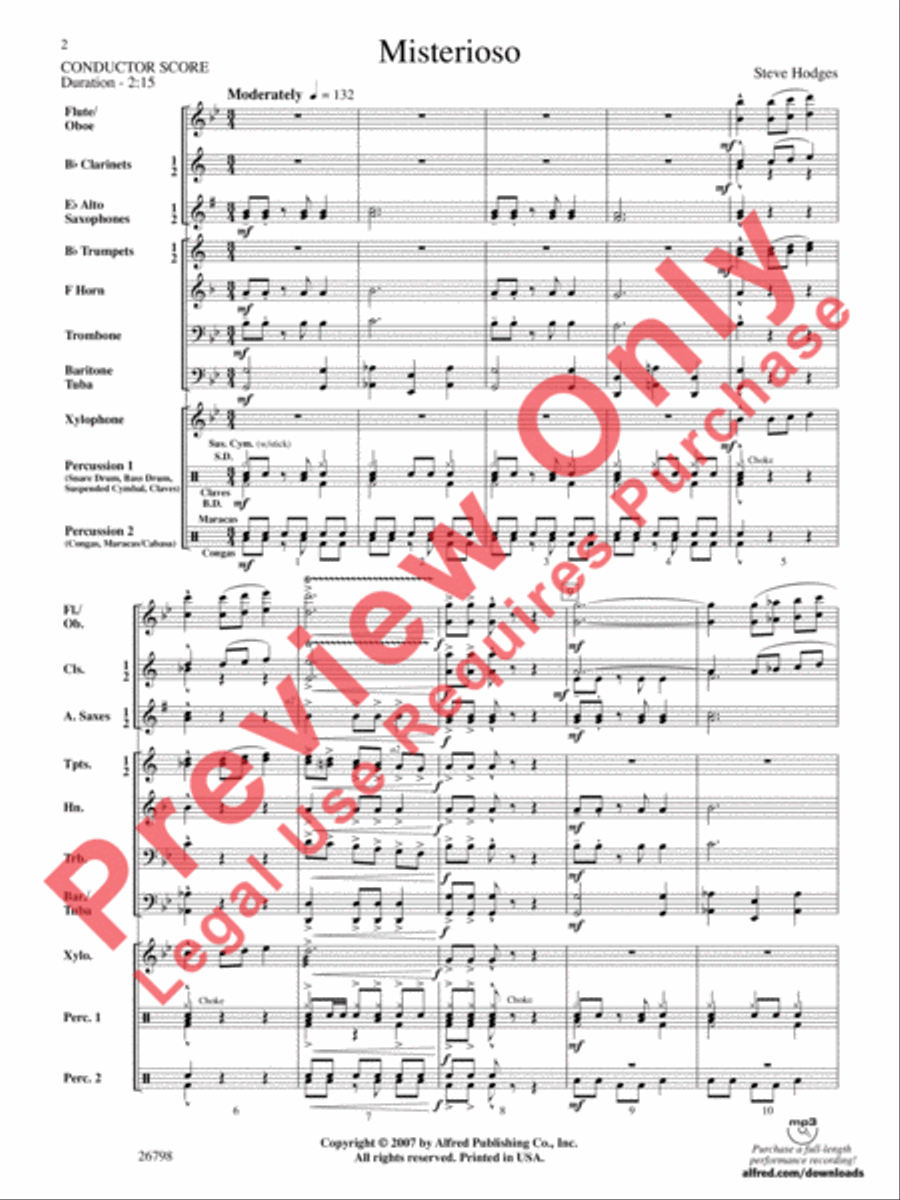 Misterioso Concert Band scores gallery preview page 3