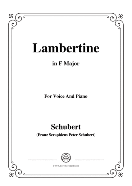 Schubert-Lambertine,in F Major,for Voice&Piano image number null