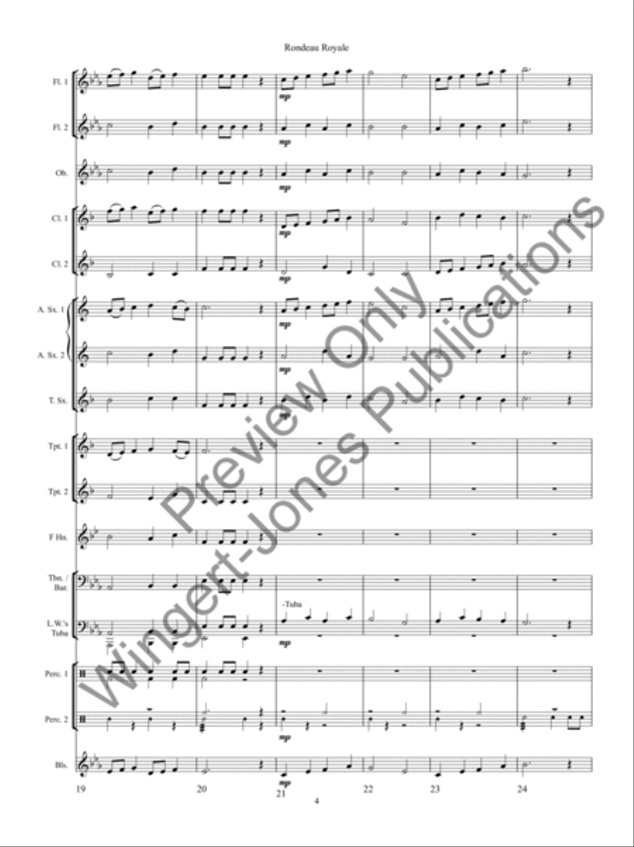 Rondeau Royale Concert Band scores gallery preview page 8