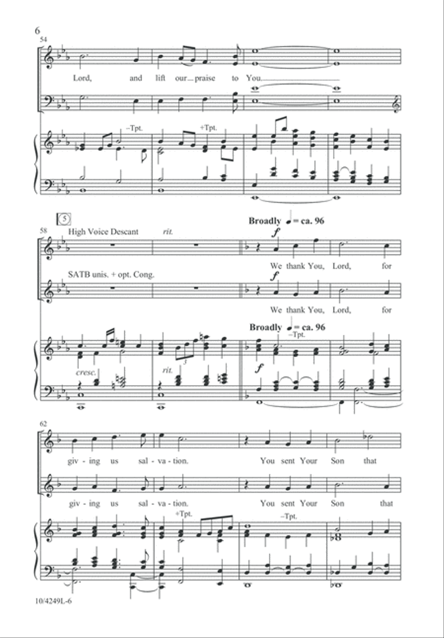 We Thank You, Lord We Thank You, Lord 4-Part scores gallery preview page 7