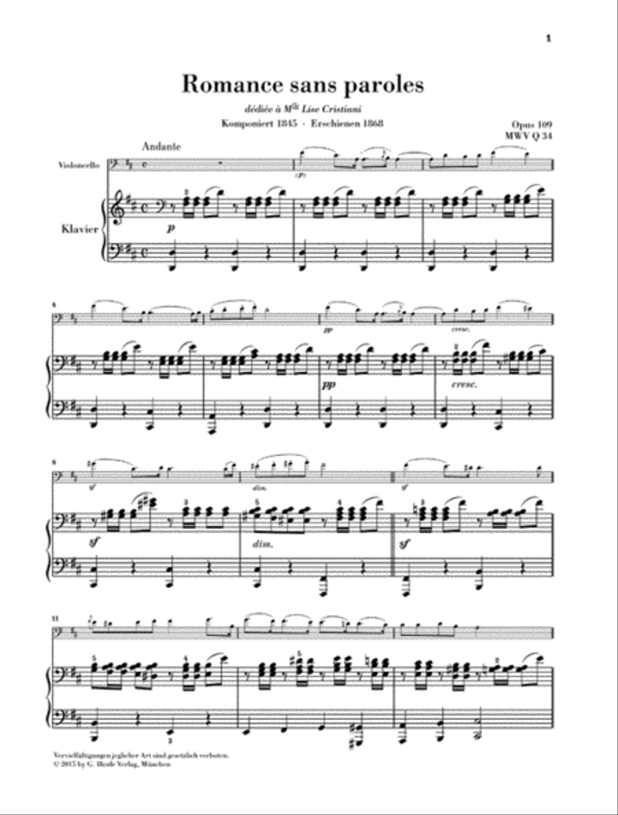 Romances sans paroles, Op. 109 Piano Accompaniment scores gallery preview page 2