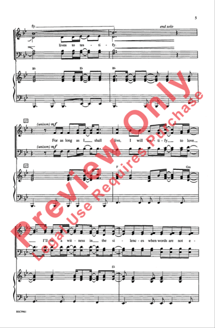 Testify to Love 4-Part scores gallery preview page 4