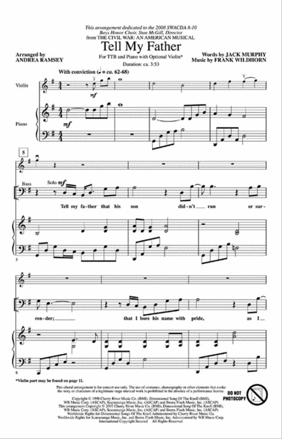 Tell My Father Tell My Father TTB scores gallery preview page 2
