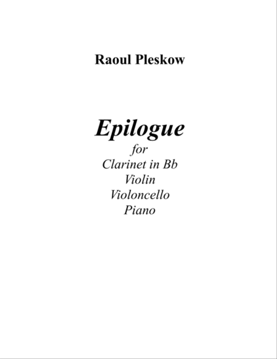 [Pleskow] Epilogue