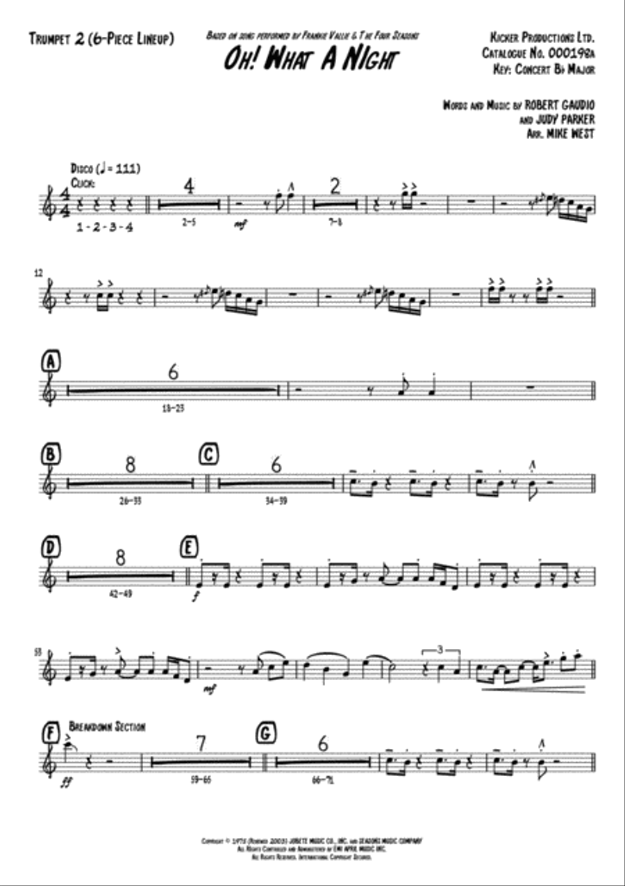 December 1963 (oh, What A Night) Small Ensemble scores gallery preview page 5
