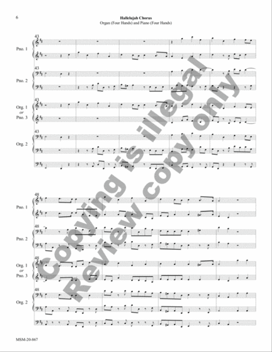 Hallelujah Chorus Organ scores gallery preview page 4