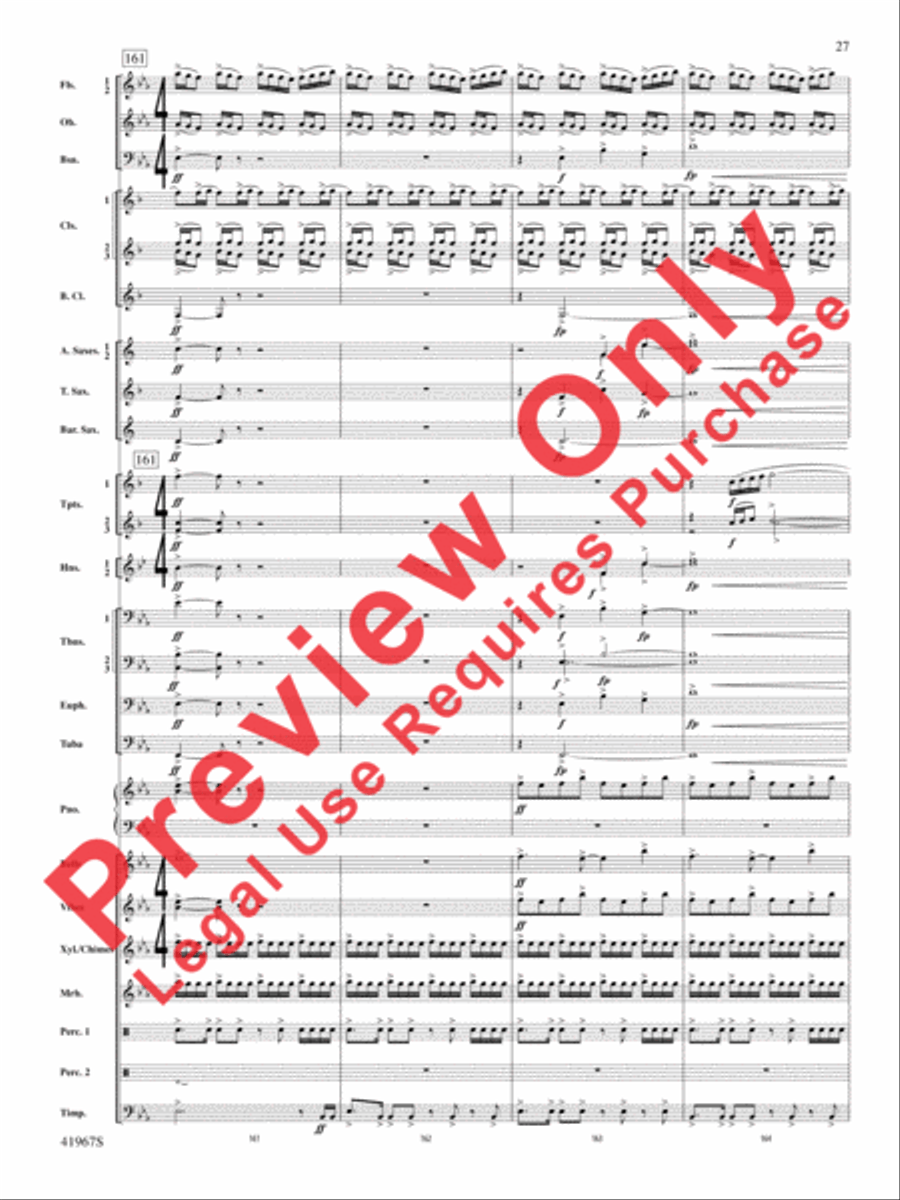 Seven Hills Overture Concert Band scores gallery preview page 28