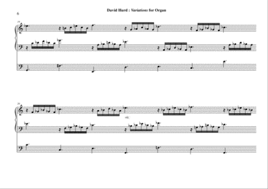 David Hurd: Variations for organ Organ Solo scores gallery preview page 6