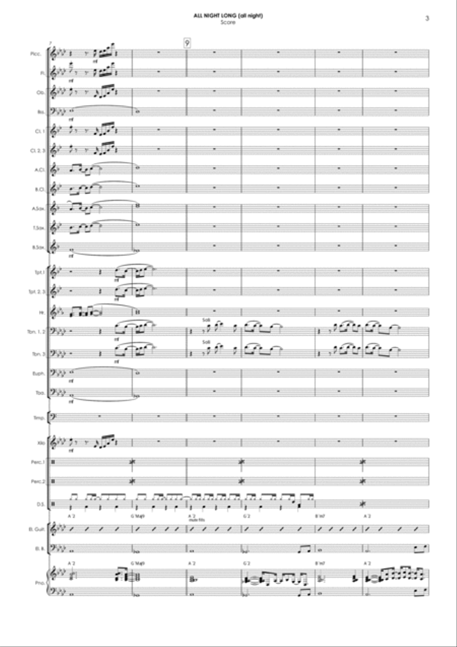 All Night Long (all Night) Concert Band scores gallery preview page 4