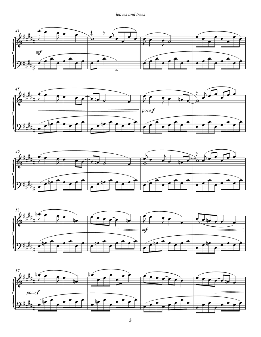 leaves and trees leaves and trees Piano Solo scores gallery preview page 3
