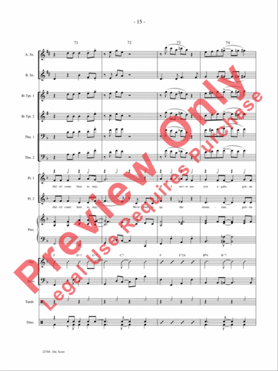 Climbing Up the Mountain Choir scores gallery preview page 16
