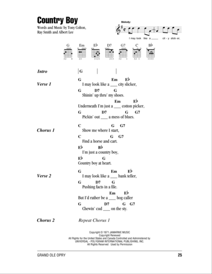 Country Boy Acoustic Guitar scores gallery preview page 1