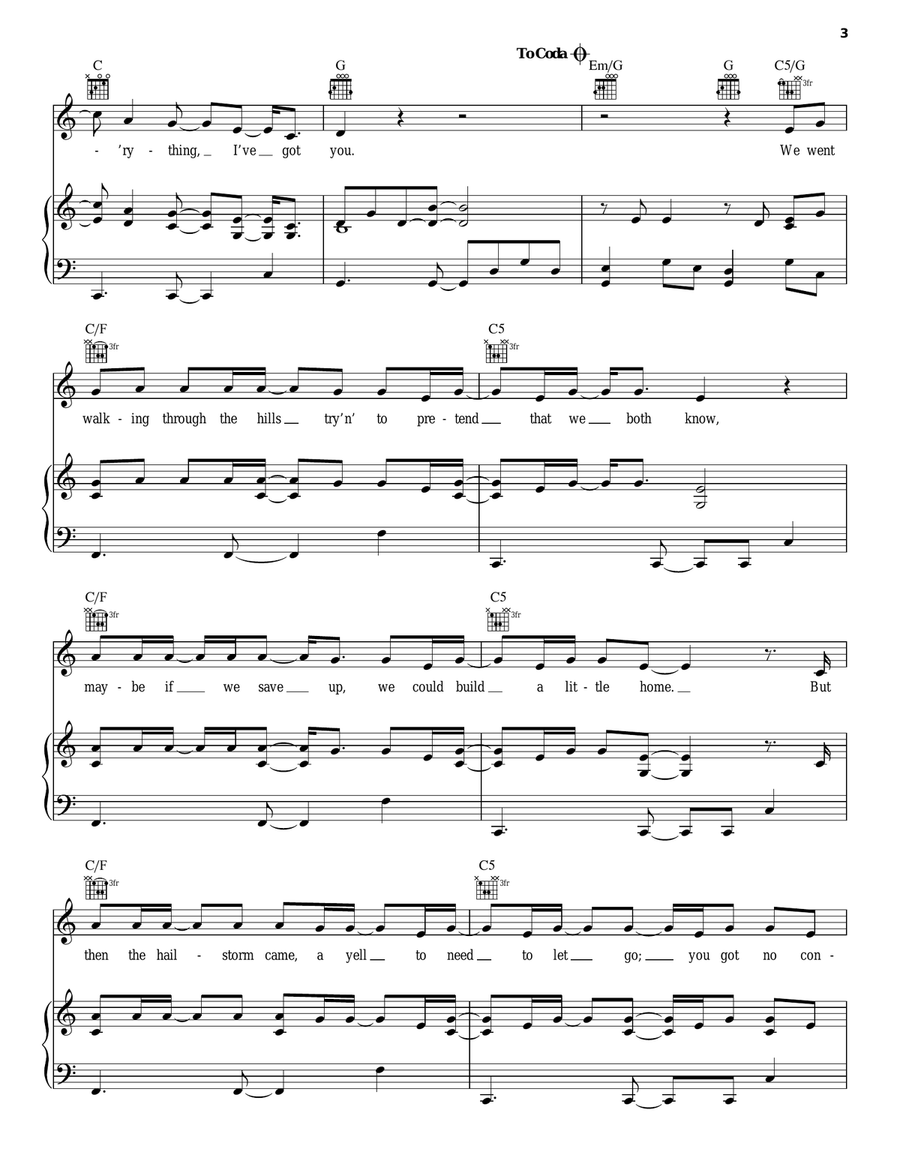 I Got You I Got You Piano, Vocal, Guitar scores gallery preview page 3