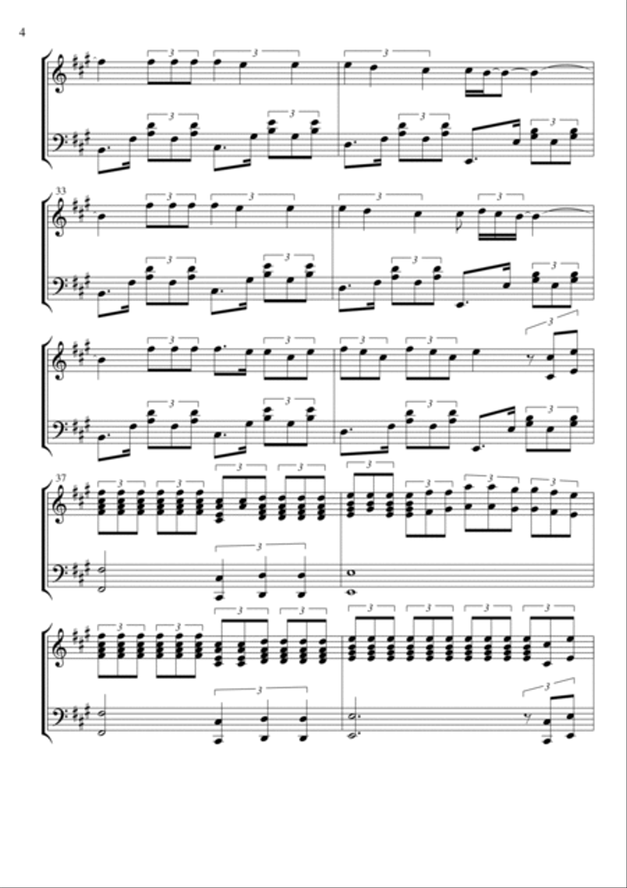 Hold The Line Piano Solo scores gallery preview page 4