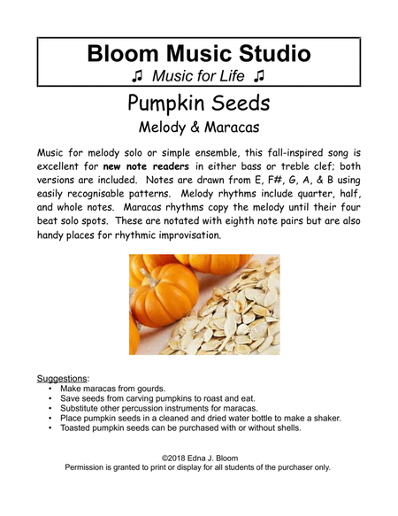 Pumpkin Seeds for Beginner Band, Classroom, or String Ensemble image number null