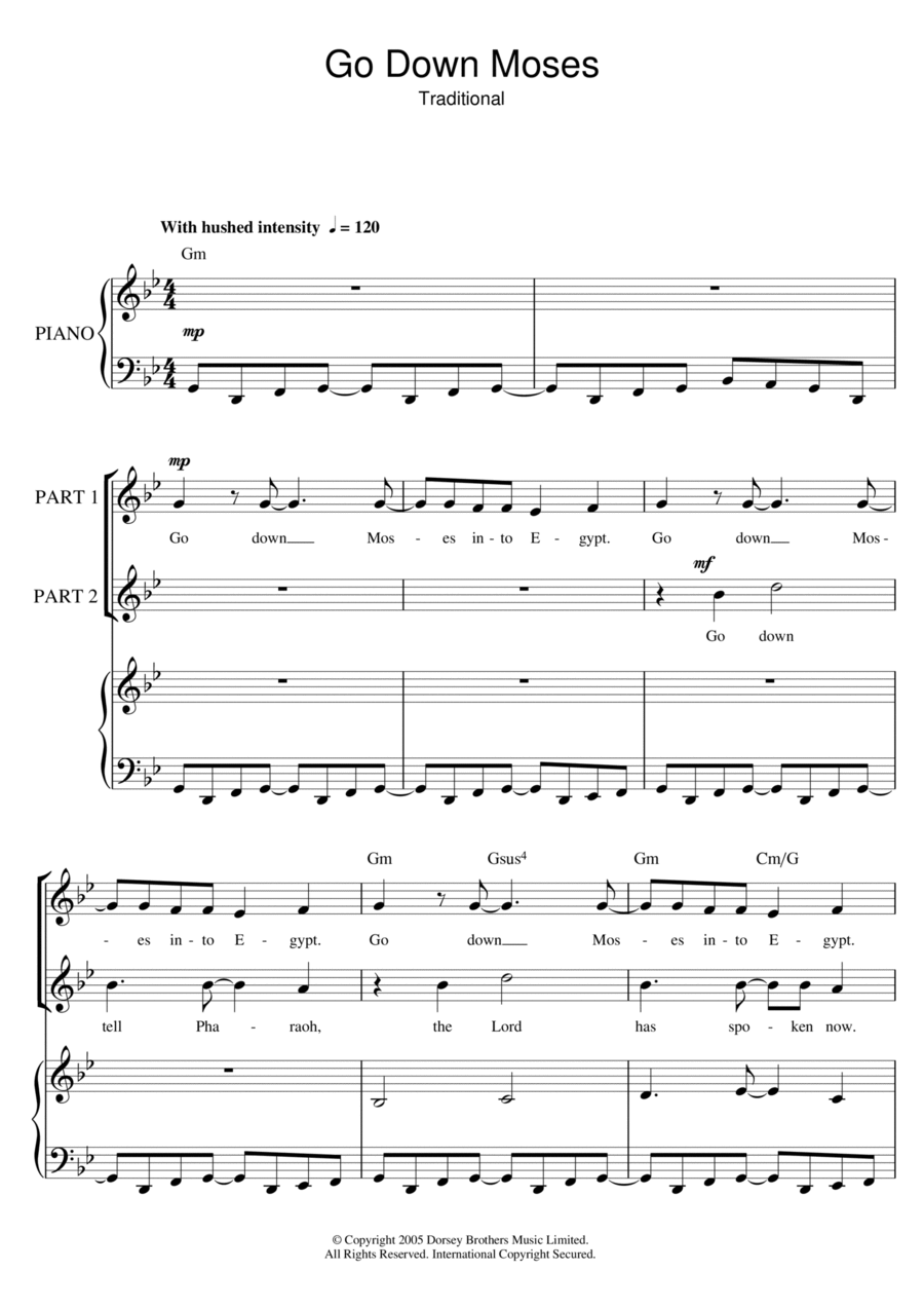 Go Down Moses (arr. Rick Hein) Choir scores gallery preview page 1